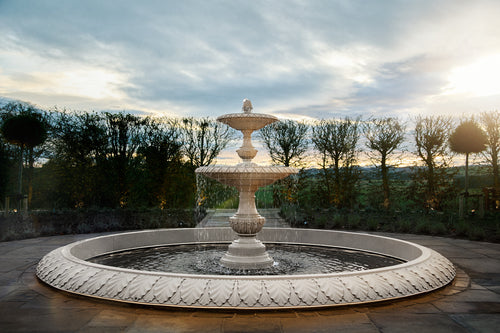 Double Tier Fountain In Portuguese Limestone