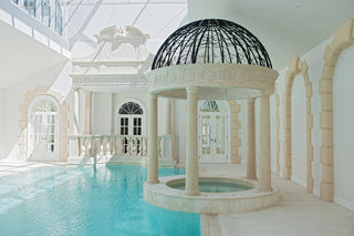 a bespoke marble jacuzzi and indoor swimming pool