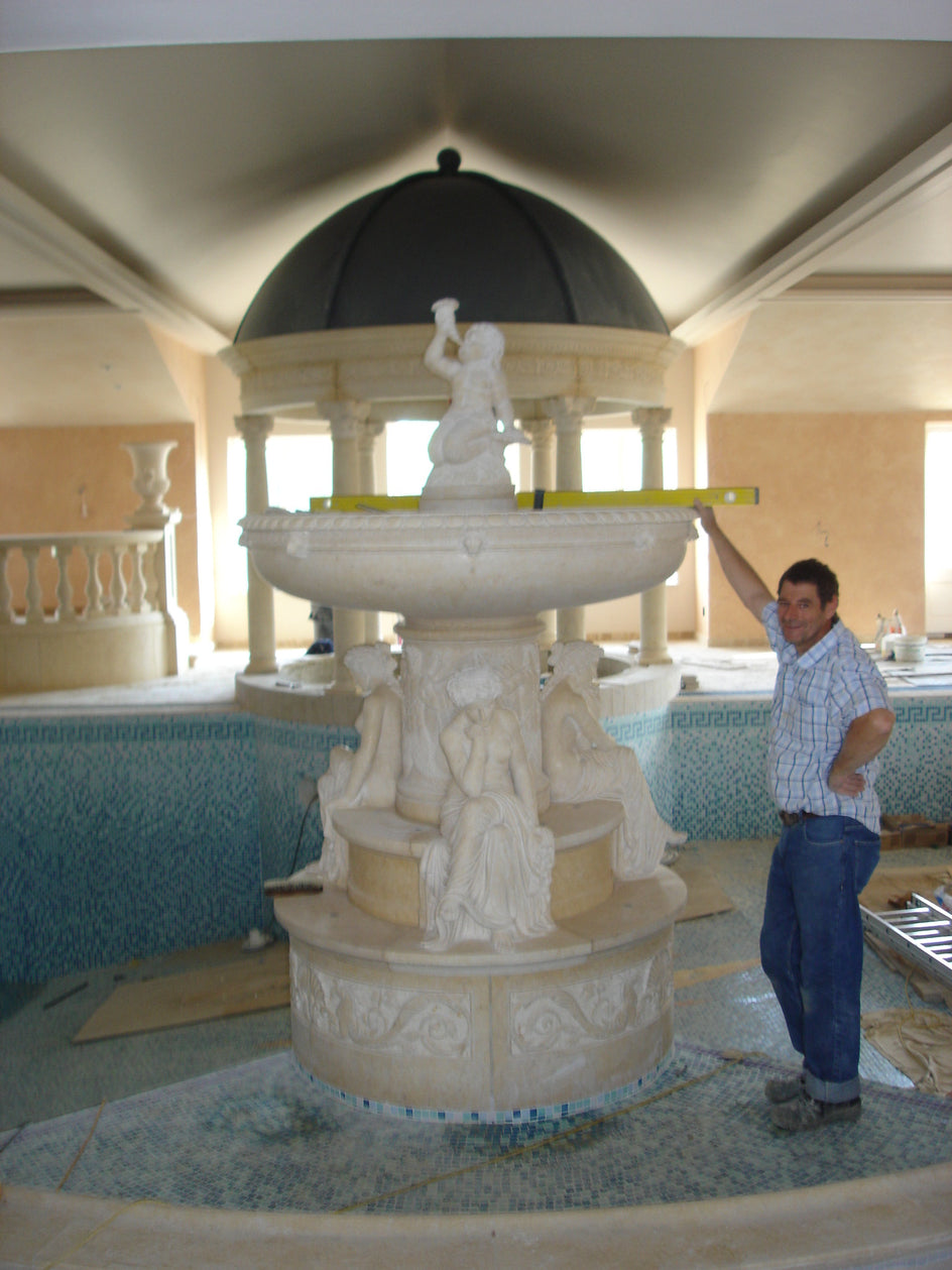 26. Bespoke Marble Fountain in Swimming Pool