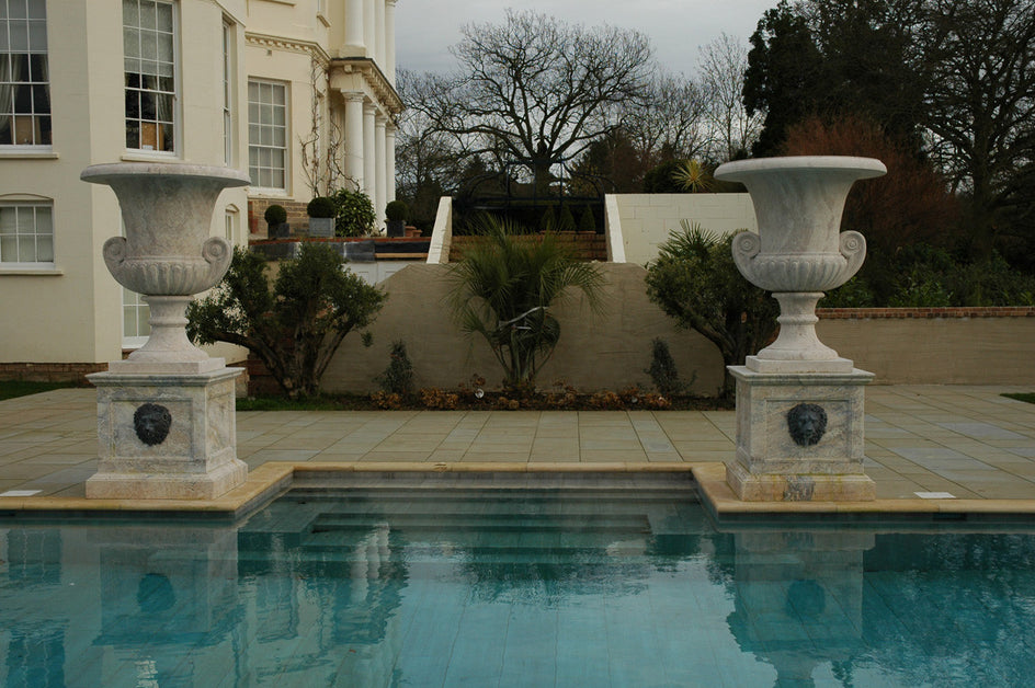29.  Bespoke Marble Urns for Swimming Pool