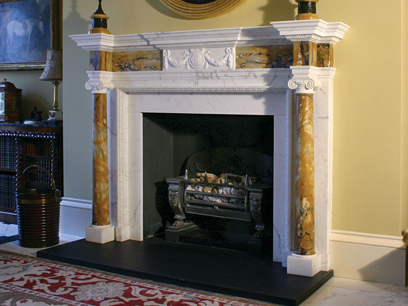 14. Bespoke Sienna Marble Georgian style Fireplace