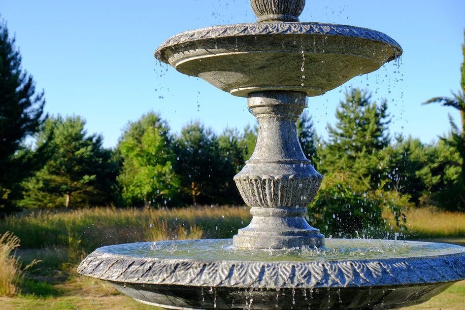 Triple Tier Fountain & Surround (Green Marble)