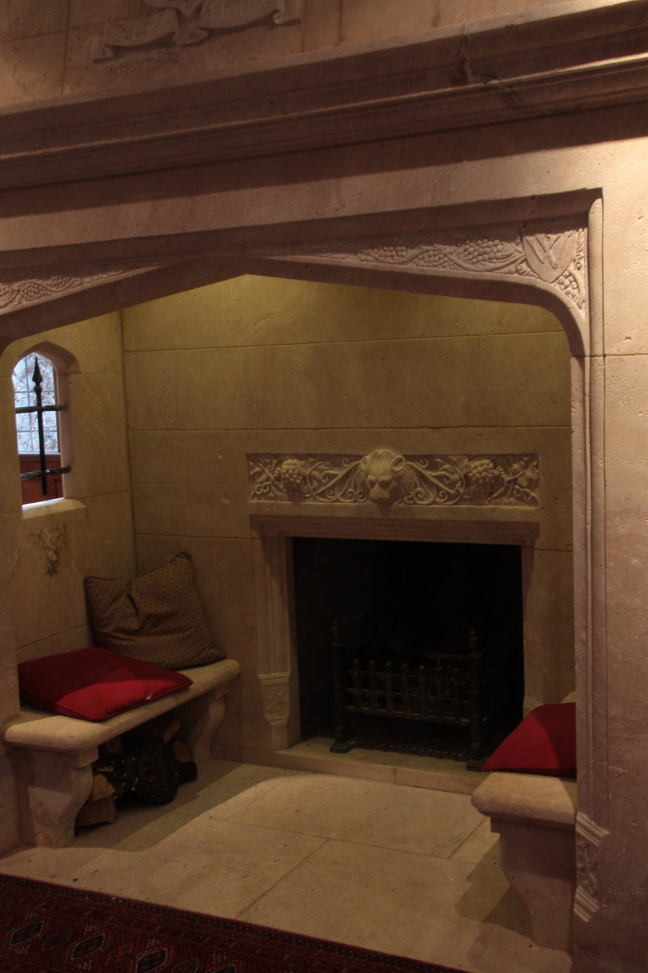 21. Bespoke Walk-in Stone Fireplace detail