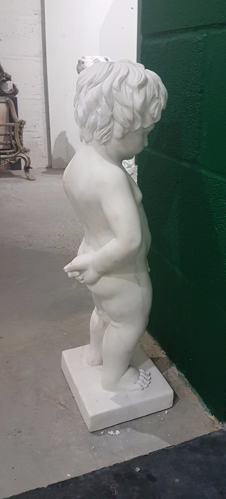 The Boys Will Be Boys Statue. (Veined White Marble)