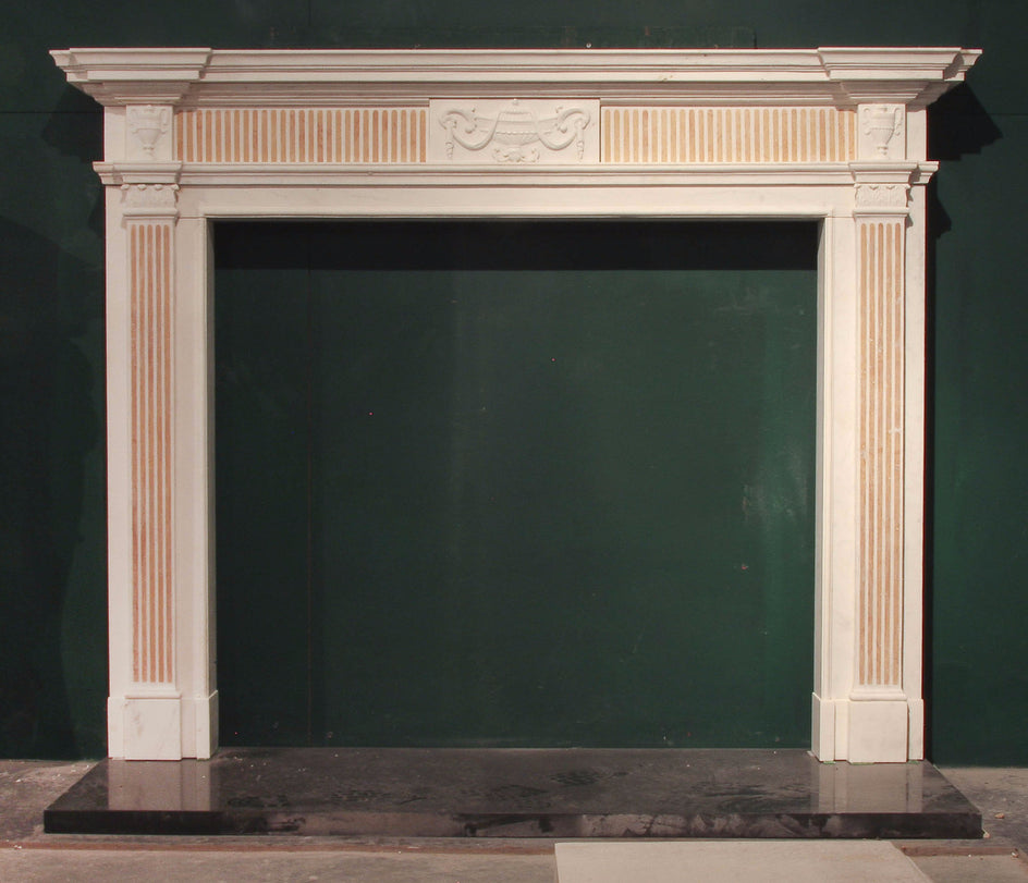 Robert Adam 1630. (White Marble With Inlaid Yellow Fluting)