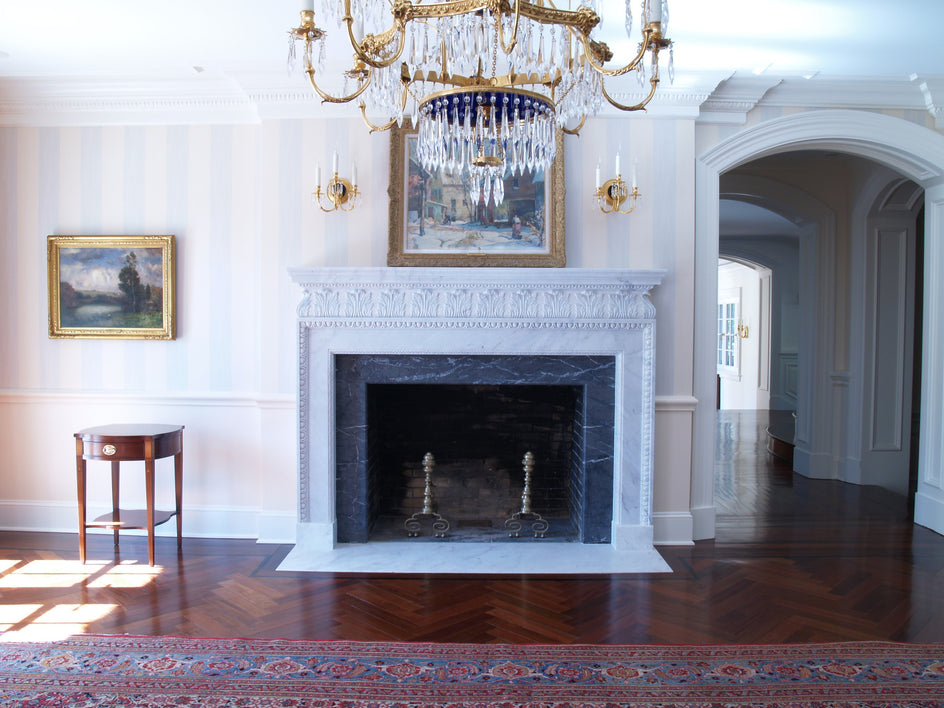 46.  Bespoke Acanthus Marble Fireplace