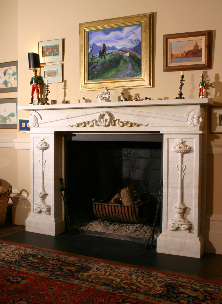 47.  Bespoke Grecian Marble Fireplace